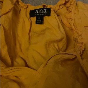 3/4 length sleeve mustard yellow rayon a.n.a top